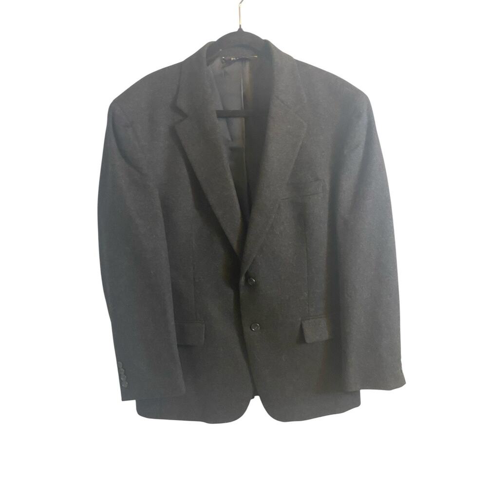 Jos A Bank Blazer Mens 42R Wool Black Suit Jacket Two Button EUC Pockets - Picture 1 of 14